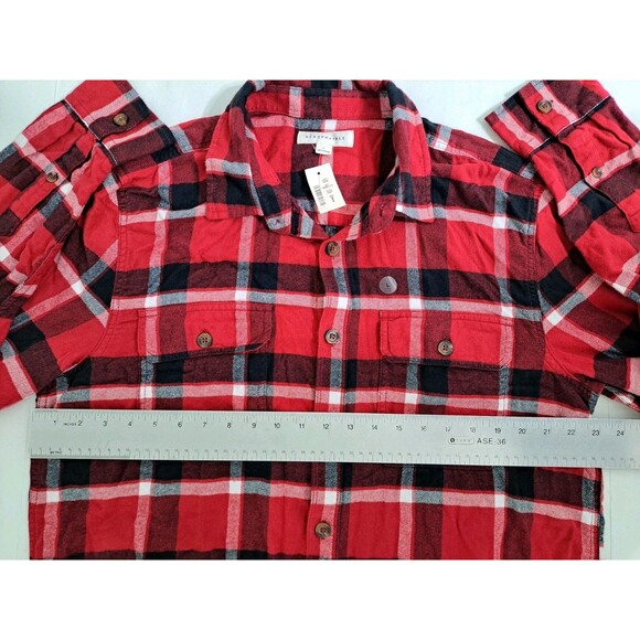 Aeropostale Men's Large Flannel Shirt Lumberjack Red Black Buffalo Check Plaid - Picture 6 of 8